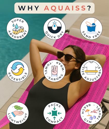 3-in-1 Wearable Beach Wrap & Lightweight Travel Towel – Sarong with Secure Button Closure, Quick-Dry Sand-Free Microfiber, Adjustable Fit (64”x33”, Fits S–4X), Compact Pool & Beach Essential - color: Pink - Blue Lines