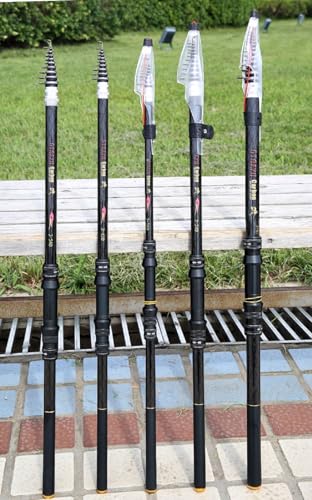 Portable Telescopic Fishing Rod – 9/12/15/18/20ft Carbon Spinning Rod, Ultralight for Small to Medium Fish, Lure 0.2-1.5oz, Ideal for Travel, Trout & Carp - size: 5.4M/18Ft