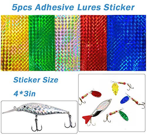 Unpainted Fishing Lures Making Kit DIY Blank Lures Crankbaits Minnow Jerkbait Hard Bait Set with Treble Hooks, Split Rings, Lure Eyes, Stickers, Make Your Own Fishing Lures - color: 380pcs Lures Kit
