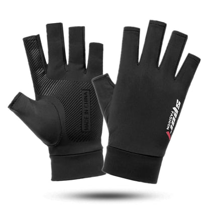 Mealah Lightweight-Fingerless-Gloves for Men - UPF 50+ UV Sun-Protection- Gloves for Fishing Driving Hiking Outdoor - color: Black