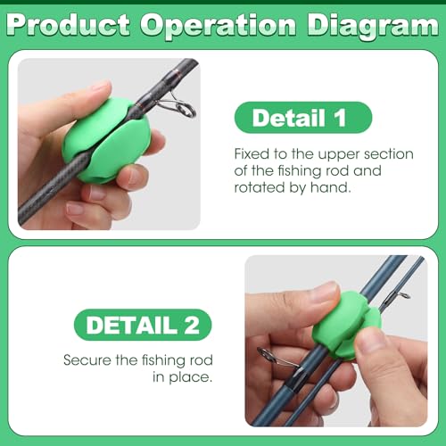30 Pieces Silicone Fishing Rod Holder Straps Portable Fishing Rod Fixed Ball Rubber 5 Hole Lightweight Tackle Ball for Fish Enthusiasts Portable Fixed Straps Rubber - color: Green