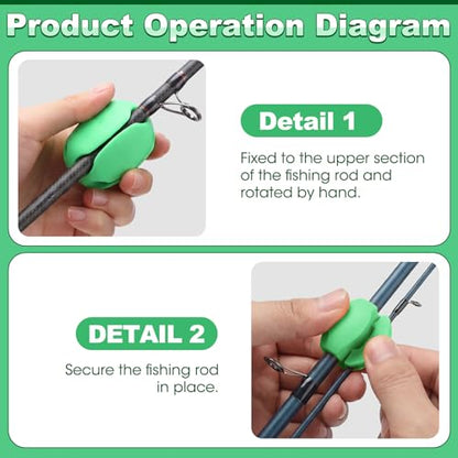 30 Pieces Silicone Fishing Rod Holder Straps Portable Fishing Rod Fixed Ball Rubber 5 Hole Lightweight Tackle Ball for Fish Enthusiasts Portable Fixed Straps Rubber - color: Green