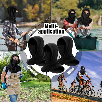 Frienda 6/9/12 Pcs Balaclava Ski Mask UV Protection Hood Breathable Full Head Mask Face Cover for Men Women Cycling Fishing - color: Black