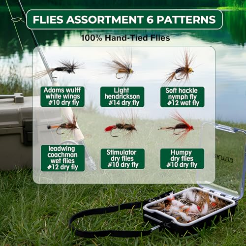 Goture Fly Fishing Rod and Reel Combo & Gear Bag, 9FT Fly Rod, Pre-Spooled Reel, Fly Line, Flies, Leader, Tippet, Forceps, Nipper and Complete Starter Kit - size: 5wt