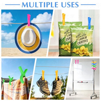 Enhanced 2026 Storage Bag Included, 8 Pcs Large Beach Towel Clips for Beach/Pool/Cruise Chairs, Heavy-Duty, Clothes pins, Windproof, 4 Bright Colors
