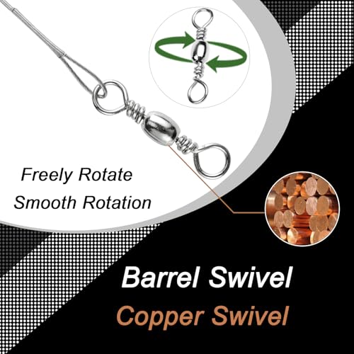 QISHUO Rigs Stainless Fishing Leader Steel High Strength Fishing Leader Saltwater Fishing Freshwater Wire Leaders Lures White Nickel - size: Size #6 (11.8in-70lb) 30pcs