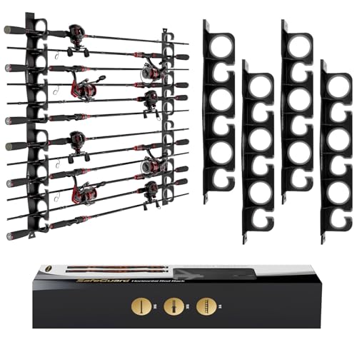 KastKing SafeGuard Fishing Rod Holder for Garage, Wall or Ceiling Mounted Fishing Rod Rack Storage Organizer, Fishing Pole Holder Holds 12 Rods or Combos in Less Than 36 Inches - color: C: Gray, 2 Pack(store 12 fishing rods or combos)