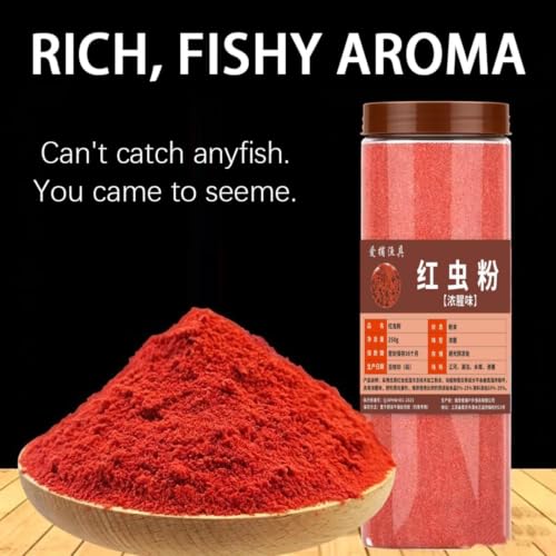 Fishing Bait Additive Powder,250g Red Worm Enhancer | Smell Fish Attractant Baits,for Trout Carp Bass Shellfish Outdoor Fishing Freshwaters Seawater Camping Kayak Lake River