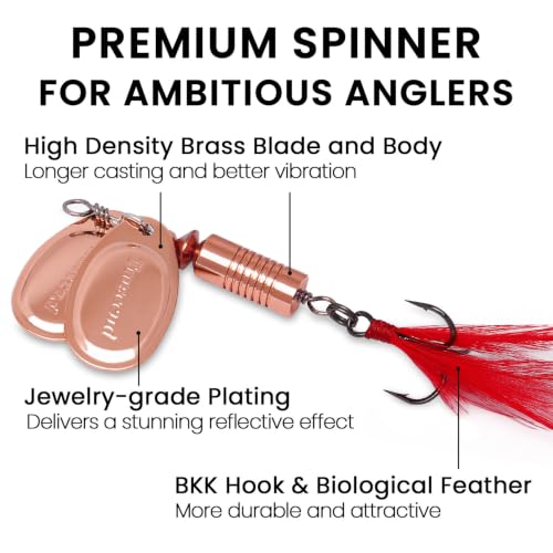 TRUSCEND Vibespinner Easy Catch Fishing Lures with BKK Hooks, Tail Spinner Baits with 4 Actions, Vibrating Swimming Flashing & Jigging for More Bites, Spoon Lures for Bass Trout Crappie Walleye Pike - color: B2-7/16oz-2"