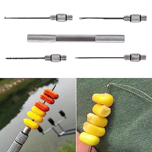 5 in 1 Baiting Needle Tool Fishing Rigging Baits Kits Tool Set Baits Boilie Drill Stringer for Making Rigs Stainless Steel Baiting
