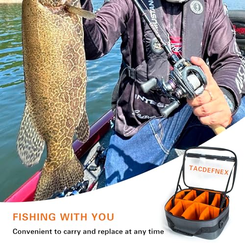 Waterproof Fishing Reel Case with 8 Shockproof Compartments – Portable Tackle Organizer for Spinning, Baitcasting, Spincast & Fly Reels Holds more than 10 Reels