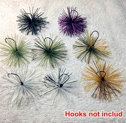 Silicone Jig Skirts Material Squid Rubber Jig Head Lures Spinnerbaits Buzzbaits Fly Fishing Material Crystal Flash bass jig Skirts Replacement Fishing DIY Accessory - color: 20 Bundles-B