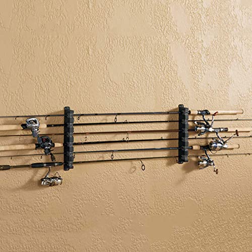 Horizontal 3/4/6 Rod Storage Rack Fishing Pole Holder Wall Mount Stand Foam Inserts with Screw for Garage Carp Accessory, Black - size: 3 holes