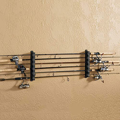 Horizontal 3/4/6 Rod Storage Rack Fishing Pole Holder Wall Mount Stand Foam Inserts with Screw for Garage Carp Accessory, Black - size: 3 holes