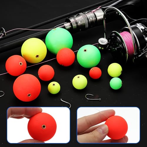 PATIKIL Fishing Bobbers Floats, Fishing Rig Float Round Slip Responsive Pompano Floats Buoy Rig Stoppers - size: 0.6 Inch