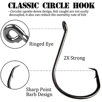 AGOOL Saltwater Grouper Rigs Carolina Rig Bottom Surf Fishing Rigs with Egg Sinkers Circle Hooks for Catfish Flounder Drum Redfish Grouper Halibut Snapper - size: 0.5oz sinkers(6pcs) + hooks(20pcs)