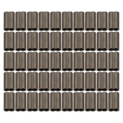 Double Crimps Sleeves, Copper, 50‑Pack (0.8‑2.0mm x 10mm) – Terminal Tackle Connectors for Nylon & Fluorocarbon Fishing Wire Leader Rig Making(2.0mm) - size: 2.0mm