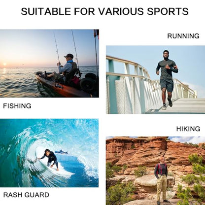 Willit Men's UPF 50+ Sun Protection Hoodie with Built-in Mesh Mask, Long Sleeve Cooling Fishing Shirt - color: Blue Wave, size: X-Large