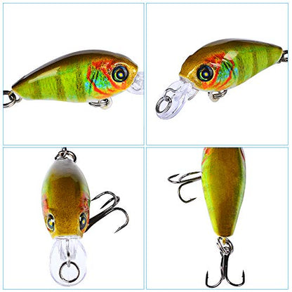 Mini Crankbait Fishing Lures Kits Swimbait Wobbler Hard Baits for Bass Trout Pike Freshwater and Saltwater 10pc-20pc/pack - color: 10pcs-4.7cm/0.14oz+BOX