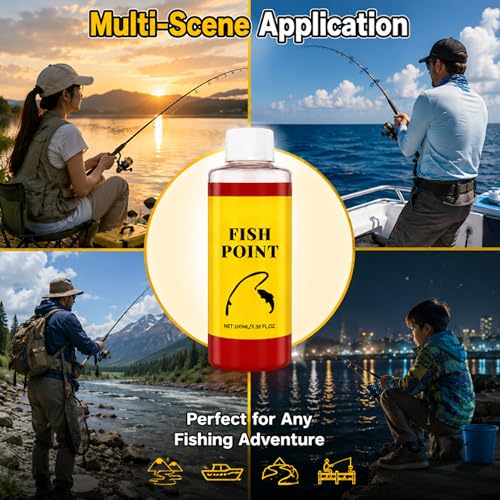 Concentrated Fish Attractant Liquid, 100ml Red Worm Liquid Spray - Powerful Bait Attractant Scent Bait Fish Attractant Liquid for Trout, Panfish and More, Enhances Scent & Improves Biteresponse (1PCS)
