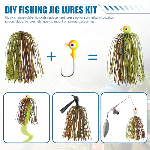 Silicone Jig Skirts 18/36 Bundles Fishing Lure Skirts Replacement Quick Change Umbrella Skirt for Spinnerbaits Buzzbaits Fishing Jigs Lures - color: 18pcs