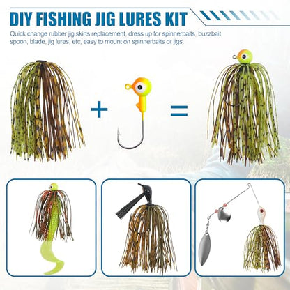 Silicone Jig Skirts 18/36 Bundles Fishing Lure Skirts Replacement Quick Change Umbrella Skirt for Spinnerbaits Buzzbaits Fishing Jigs Lures - color: 36pcs