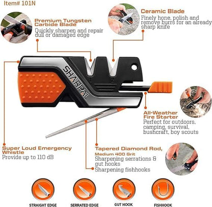 SHARPAL Pocket Knife Sharpener & Garden Tool Sharpener, Combo Gift Pack | Sharpens Straight & Serrated Knives, Lawn Mower Blade, Axe, Pruners, Shears & Scissors, Greeting Card - style: Combo Gift Pack