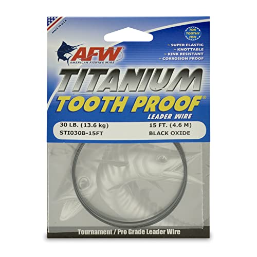 AFW Titanium Tooth Proof, Single Strand Leader Wire - size: 30 lb / .015"