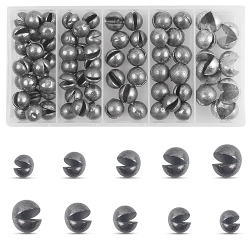 Split Shot Fishing Weights, 100pcs Round Split Shots Fishing Sinkers Removable Egg Weights Sinkers Clip On Weight Fish Line Sinker Tackle for Saltwater Freshwater - size: Split Shot Kit-70pcs