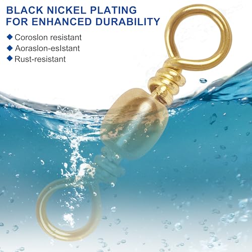 Fishing Barrel Swivels 50 100PCS Saltwater Freshwater Swivels Fish Tackle Accessories Fishing Line Connector High Strength Stainless Steel Solid Ring Rolling Fish Swivel - size: 1#, style: 100PCS