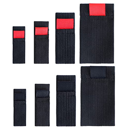 4-Pack Elastic Nylon Fishing Reel Spool Strap, Adjustable Line Protector Band for Tackle Storage, S/M/L/XL Sizes, Black - size: Medium