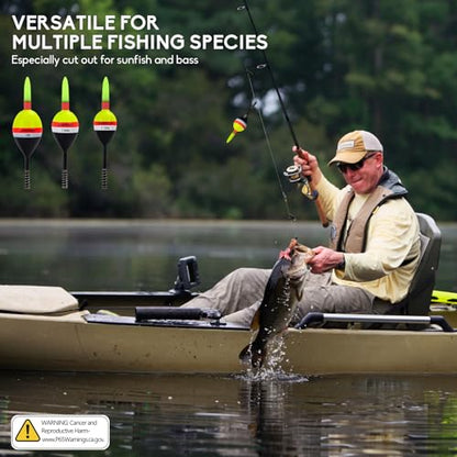 QualyQualy 4PCS Lighted Slip Bobbers Fishing Floats Glow in the Dark Spring Bobber for Crappie Walleyes Fishing - color: 2in - 4pcs