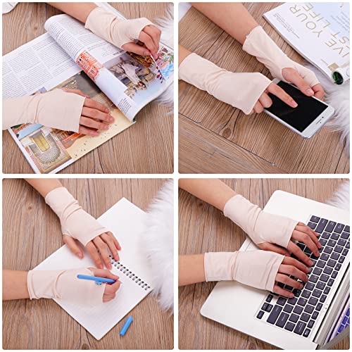 4 Pairs Sunblock Fingerless Gloves for Women UV Protection Wrist Length Gloves Lightweight Fingerless Gloves Sun Protetion