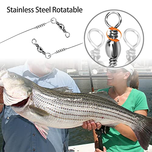 Saltwater Steel Circle Hook Rigs,Octopus Offset Fishing Hooks Leader Wire for Catfish Bass - size: 4/0-24pcs