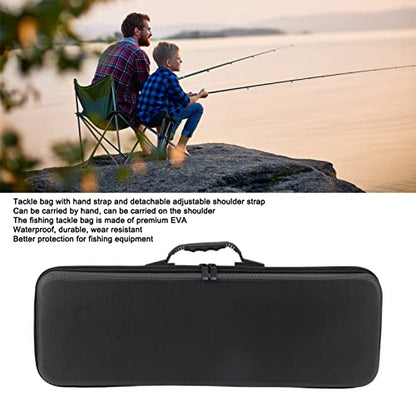 Fishing Rod Case, Large Capacity Multifunctional Waterproof Fishing Rod Bag Built in Shockproof Foam Padding, Fishing Tackle Bag with Detachable Adjustable Shoulder Strap for Travel Gift for Men Dad