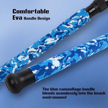 Fiblink Surf Rod,Portable Travel Fishing Rod,Spinning Rod with Blue Camouflage Handle,2Piece/3Piece/4Piece Carbon Fiber Fishing Rod (9ft/10ft/12ft/14ft) - style: 14' - Heavy - 20-40lb - 3pc