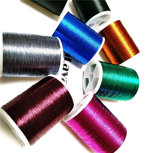 (8pcs*240yd) Kalavarma Rod Wrapping Thread for Fishing Rod Wrapping Thread Rod Building Repair - style: Metallic klm020