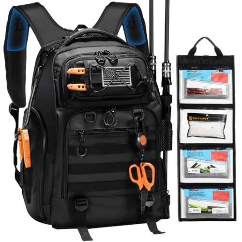 50L Fishing Tackle Backpack with Removable Lure Wraps,2 Rod Holders Storage Fishing Gear and Equipment - color: B: 50L Backpack