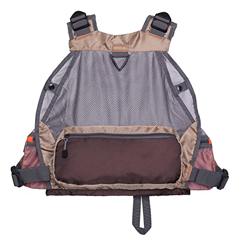Raprance Fly Fishing Vest Backpack - Adjustable Lightweight and Quick-Dry, with 17 Pocketsfor Trout Bass Saltwate - color: Fv01-khaki