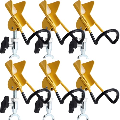 6 Pcs Fishing Rod Holder for Ground Upgraded Bank Fishing Pole Holders Adjustable Extra Long Drill Rod Stand for Catfish, Beach, Mud, Gifts for Men Birthday Christmas - color: Gold