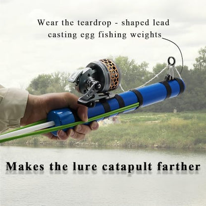 SUFFUSE Fishing Rod, Portable Catapult Lure Fishing Tools, Saltwater and Freshwater Great Gear for Traveling - color: Package B