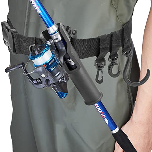 Adjustable Fishing Belt Rod Holder - 24 Angle Universal Holster for 2" Wading Belts Clip/Bags - Secure & Versatile Fly, Wade Fishing Pole Accessory - color: Rod Holder Only