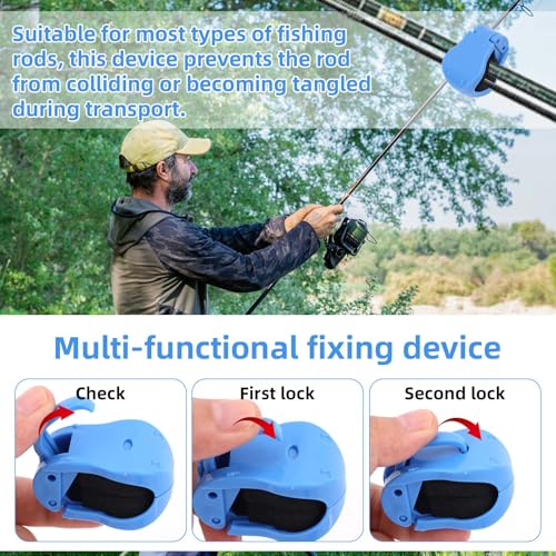 4pcs Multifunctional Rod Holders Clips, Portable Beach Fishing Pole Holders Detachable Fishing Pole Clamp for Ground Practical Catching Fish Accessories Suitable for Most Rod Sizes