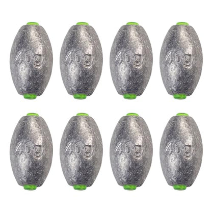 MAFIMOEA 10-25 pcs Egg Weights kit Split Shot Fishing Weights Assorted Set Removable Fishing Weights Salter Freshwater Drop Shot Weights Tackle - style: Rubber Core Sinker-40g-8pcs