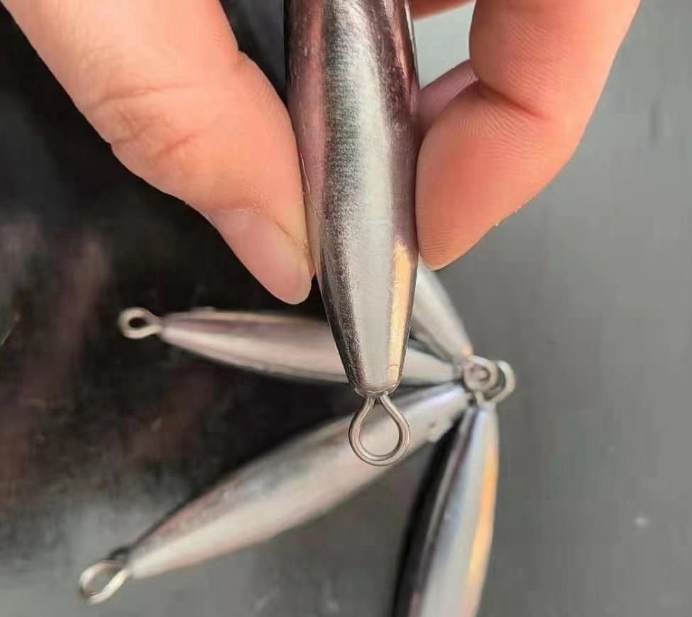 10PCS Fishing Weights Torpedo Sinkers Inline Trolling Sinkers Weights Kit Fishing Sinkers Catfishing Sinkers Saltwater Fishing Torpedo Weights Double Ring Sinkers - 1oz(30g) - size: 1.4oz(40g)-8 Pack