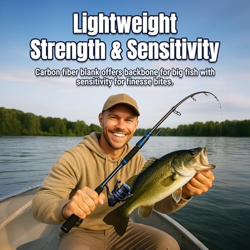 Reaction Tackle Telescopic Spinning Rod Series– Carbon Travel Fishing Rod – Collapsible Rod for Freshwater and Saltwater - size: Medium/Light (90")
