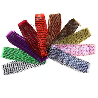GREATFISHING 10pcs Mix 10 Color Each 50 Strands/Pack 0.8mm Wide Fly Tying Rubber Flutter Legs Grizzly Barred Black Olive Green Yellow Orange Streamer Zonker Nymph Fly Tying Rubber String - color: Combo B