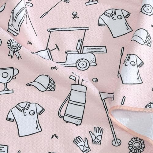 Magnetic Golf Towels for Golf Bags with Clip & Ultra Strong Magnet - Waffle Weave Microfiber Towel for Secure Hold on Bags & Carts - Ideal Club Cleaner & Accessories - Doodle Sketch - color: Doodle Sketch