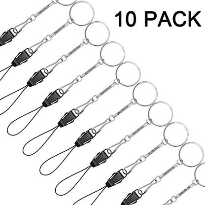 YOUOWO 10Pcs Lanyards Detachable with Plastic Buckle | Lightweight,for USB,Phone,Keys etc - color: 10 Pack Finger Ring Lanyard