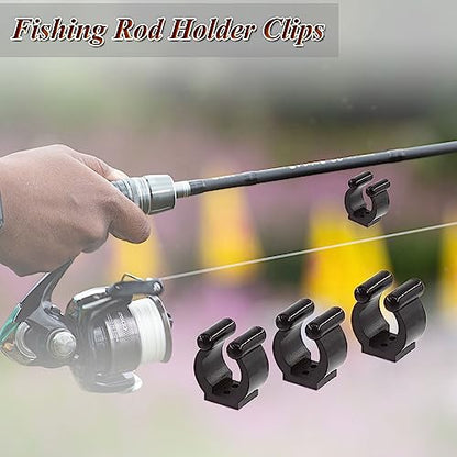Pool Cue Holder, 10 Pieces Plastic Fishing Pole Rod Holder Clips - Black Pool Stick Holder Billiards Cue Stick Holder Clips for Wall Snooker Cue Locating Clips (10pcs black)